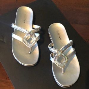 Silver embellished sandals